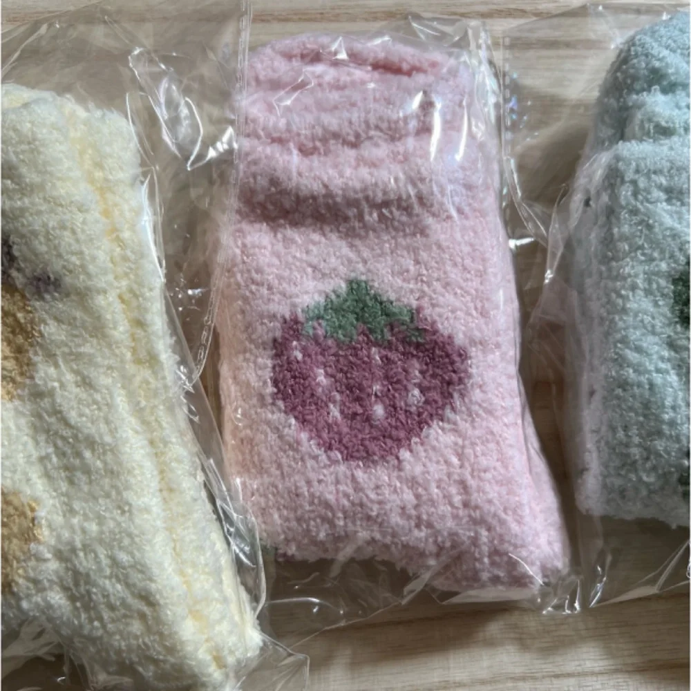 Fuzzy Fruit Socks Set of 5